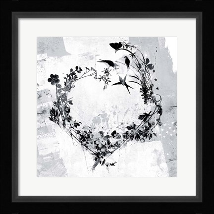 Framed Floral Heart Print