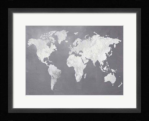 Framed Silver World Print