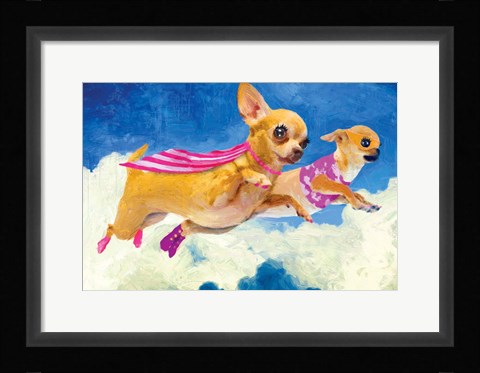 Framed Chick Chihuahua and Darlene Print