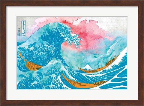 Framed Great Teal Wave Print