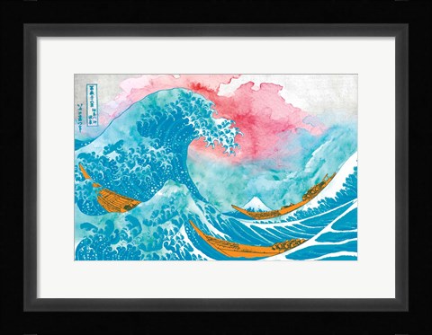 Framed Great Teal Wave Print