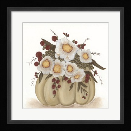 Framed Floral Pumpkin Print