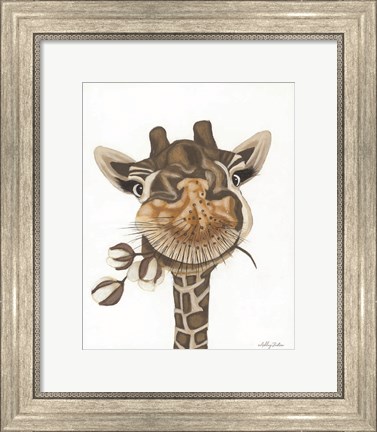Framed Giraffe with Cotton Print
