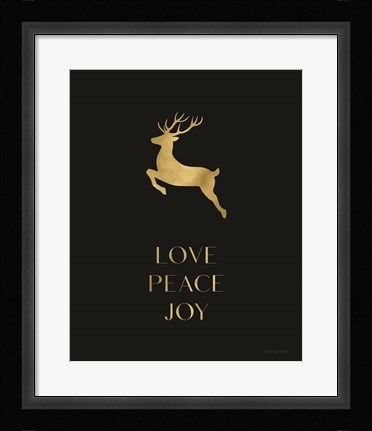 Framed Love, Peace, Joy Reindeer Print