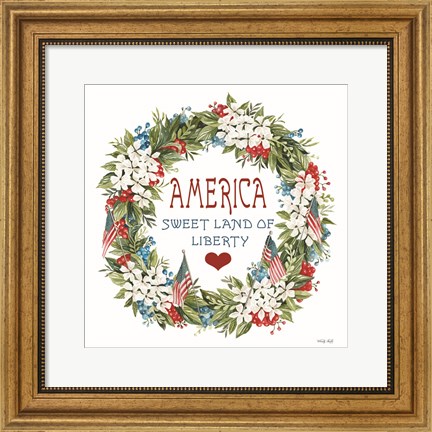 Framed America Wreath Print