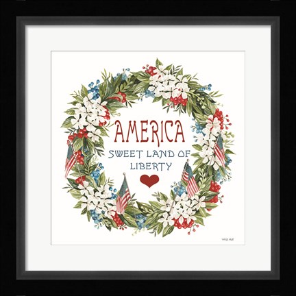 Framed America Wreath Print