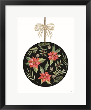 Framed Christmas Ornament III Print