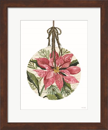 Framed Poinsettia Ornament Print