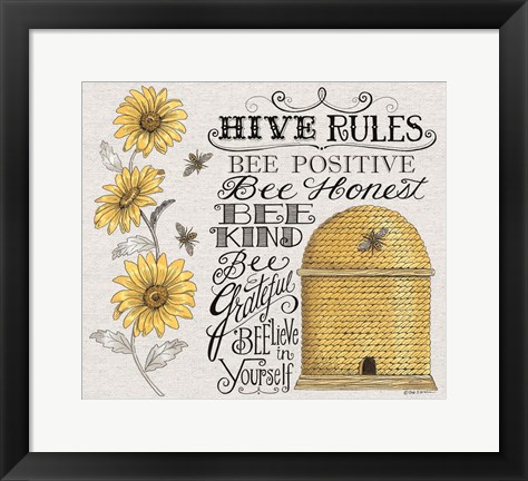 Framed Hive Rules Print