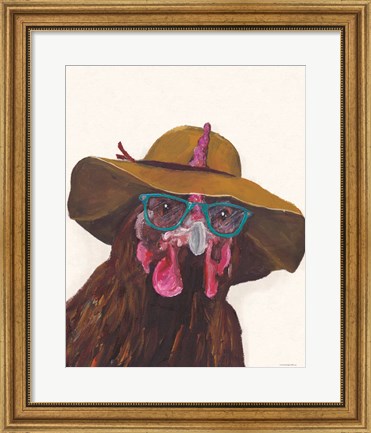 Framed Don&#39;t Be a Chicken Just Wear the Glasses Print