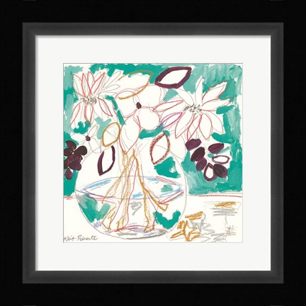 Framed Seafoam and Plum Print