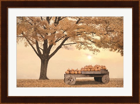 Framed Autumn Leaves and Pumpkins Please Print