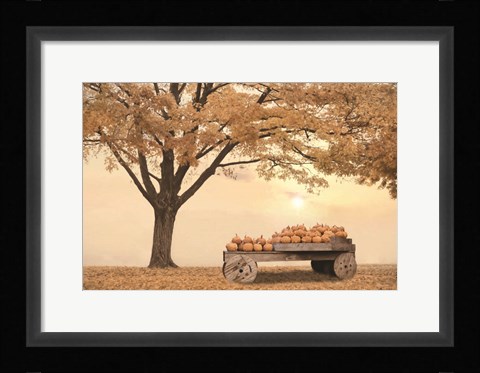 Framed Autumn Leaves and Pumpkins Please Print