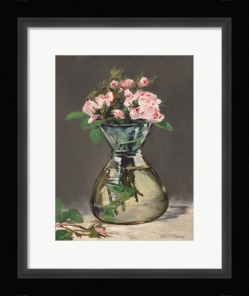 Framed Watercolor Pink Roses Print