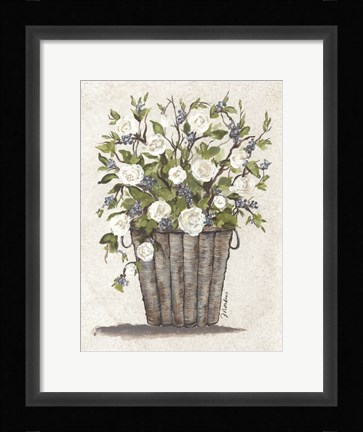 Framed Sweet Rose Basket Print