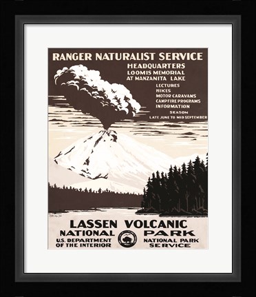 Framed Lessen Volcanic Park Print