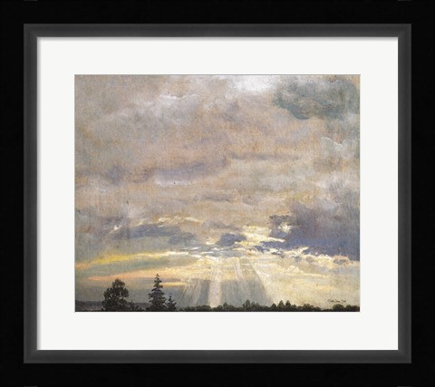 Framed Cloud Study with Sunbeams Print