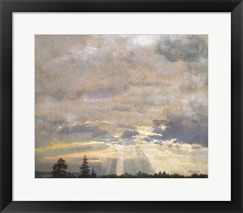 Framed Cloud Study with Sunbeams Print