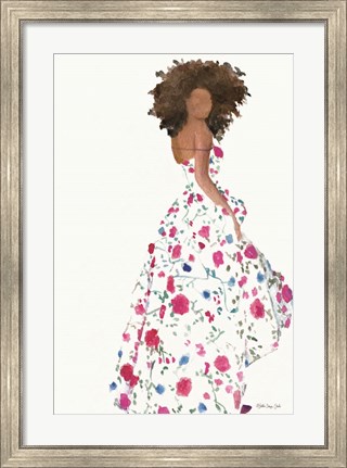 Framed Floral Gown 1 Print