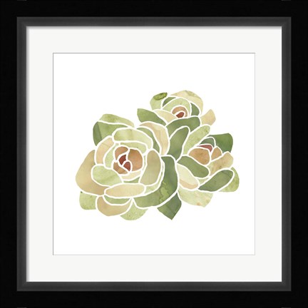 Framed Succulent Cameo XV Print