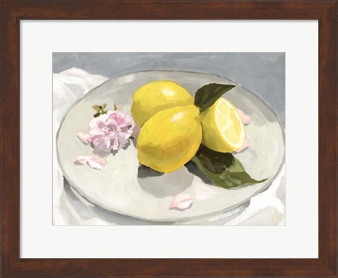 Framed Lemons on a Plate II Print