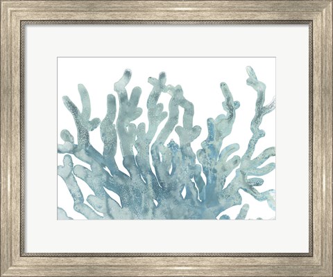 Framed Blue Macro Coral III Print