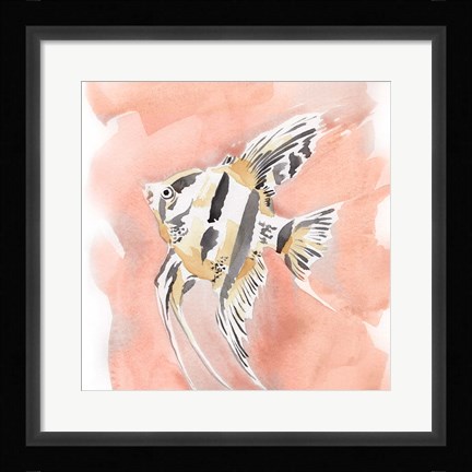 Framed Blush and Ochre Angel Fish II Print