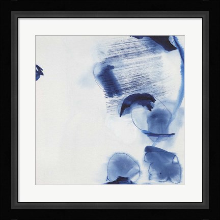 Framed Minimalist Blue &amp; White II Print