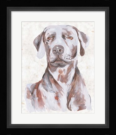 Framed Sitting Dog I Print