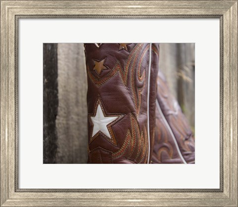 Framed Boots with Star Print