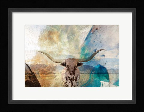Framed Longhorn Print