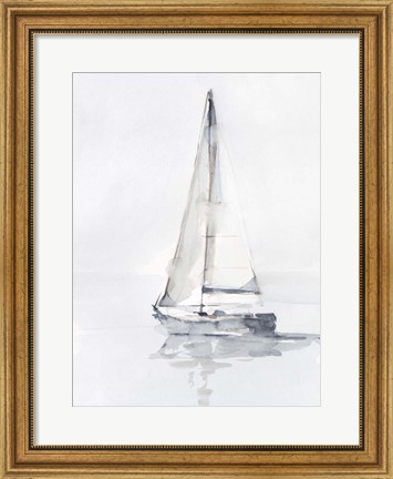 Framed Misty Harbor I Print