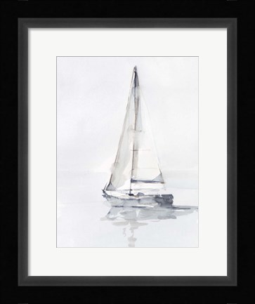 Framed Misty Harbor I Print