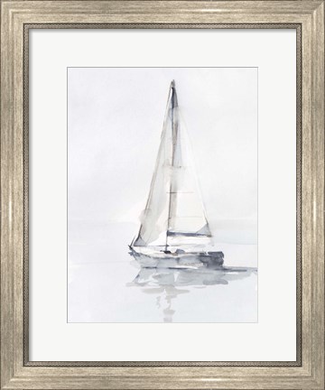 Framed Misty Harbor I Print
