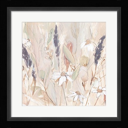 Framed Lavender Flower Field I Print