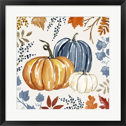 Framed Autumn Pumpkin I Print