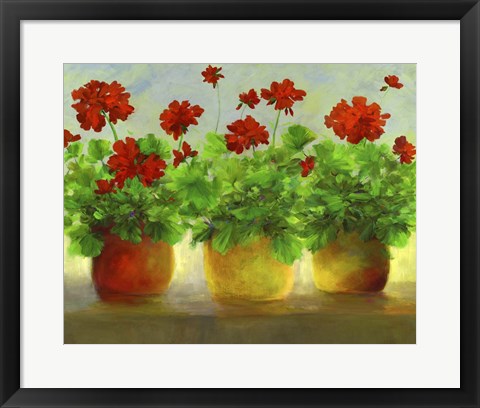 Framed Geraniums III Print