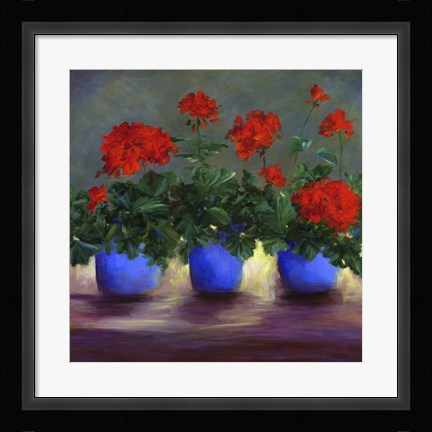 Framed Geraniums V Print