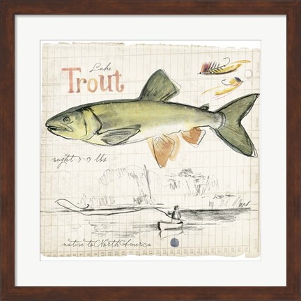 Framed Trout Journal III Print