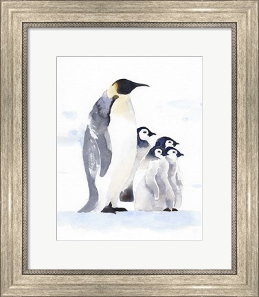 Framed Emperor Penguins I Print