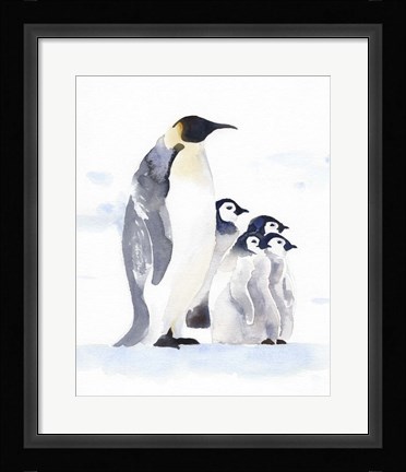 Framed Emperor Penguins I Print