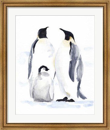 Framed Emperor Penguins II Print