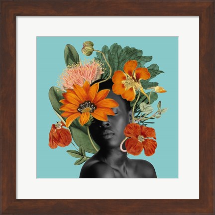 Framed Tangerine Tropics I Print