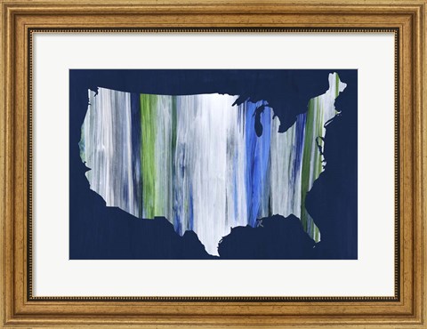 Framed Brushstroke USA Print