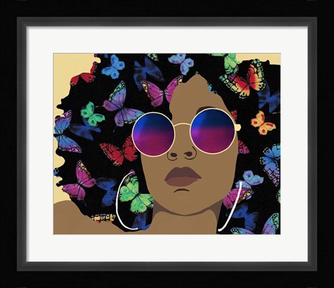 Framed Butterfly Diva I Print
