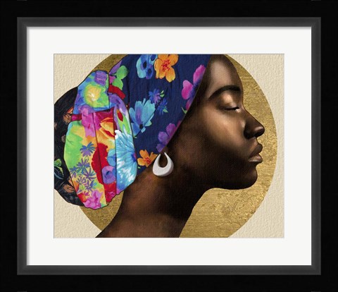 Framed Golden Lady I Print