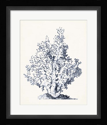 Framed Blue Antique Coral I Print