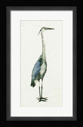 Framed Deep Blue Heron I Print