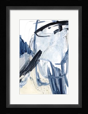 Framed Indigo Swash I Print
