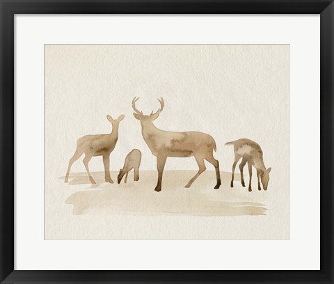 Framed Whitetail Herd I Print